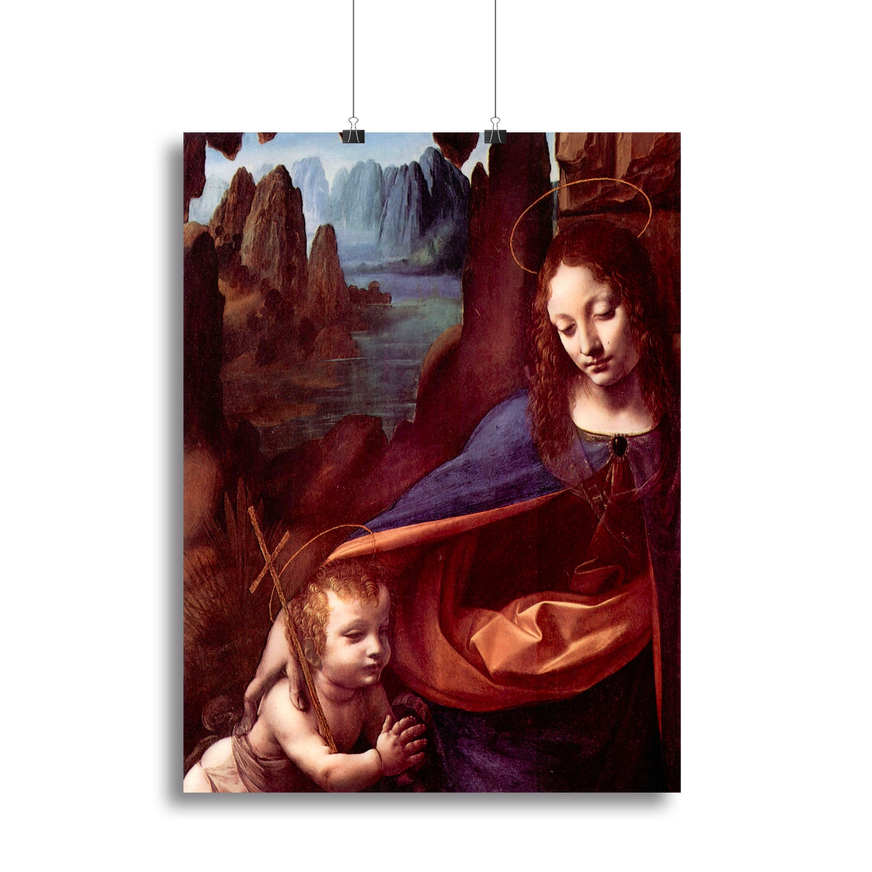 Madonna in the rock cave Detail by Da Vinci Canvas Print or Poster