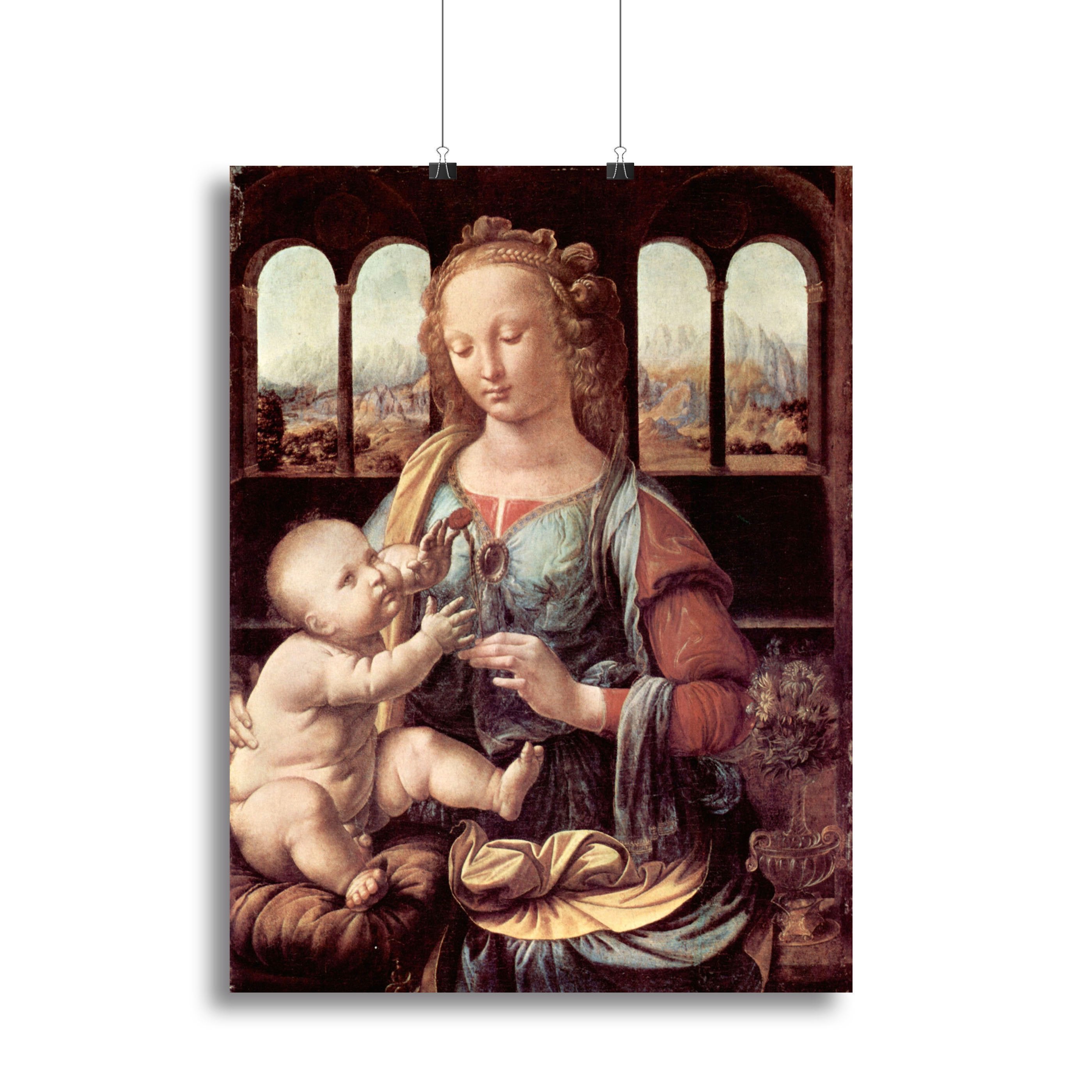 Madonna with the Carnation by Da Vinci Canvas Print or Poster