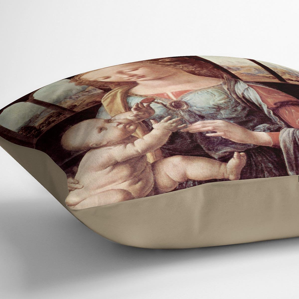 Madonna with the Carnation by Da Vinci Throw Pillow