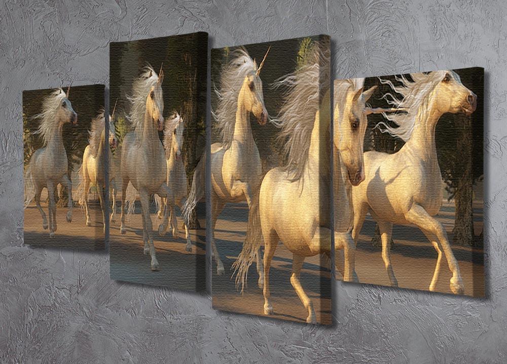 Magical Unicorn Forest 4 Split Panel Canvas  - Canvas Art Rocks - 2