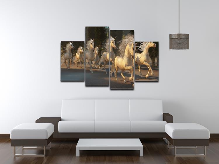 Magical Unicorn Forest 4 Split Panel Canvas  - Canvas Art Rocks - 3