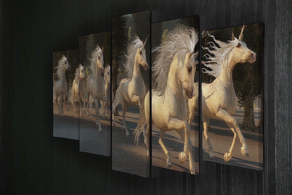 Magical Unicorn Forest 5 Split Panel Canvas  - Canvas Art Rocks - 2