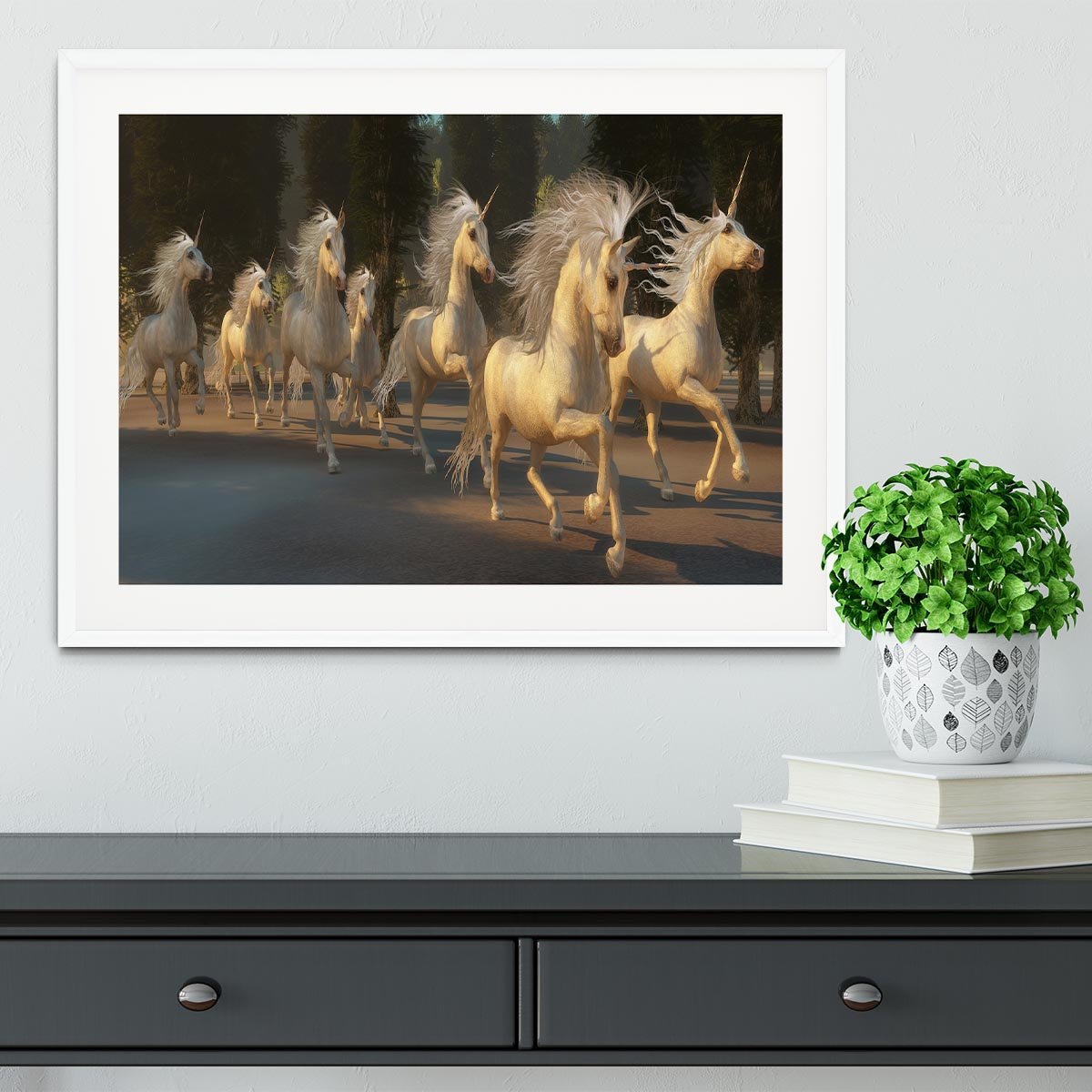 Magical Unicorn Forest Framed Print - Canvas Art Rocks - 5
