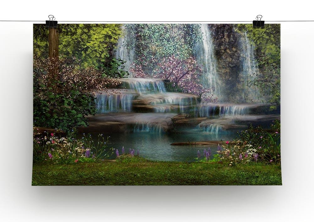 Magical landscape with waterfalls Canvas Print or Poster - Canvas Art Rocks - 2