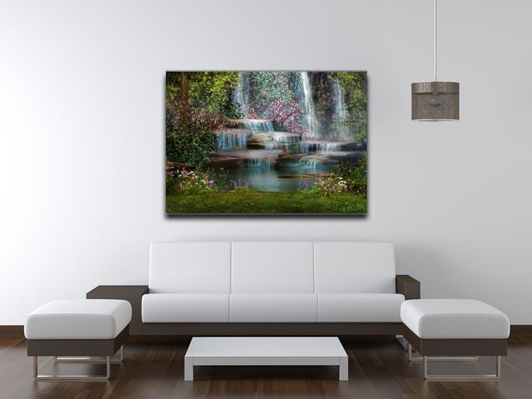 Magical landscape with waterfalls Canvas Print or Poster - Canvas Art Rocks - 4