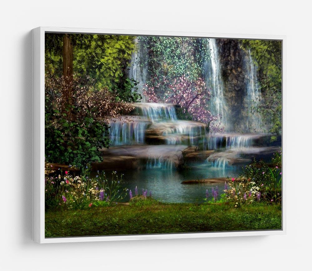 Magical landscape with waterfalls HD Metal Print