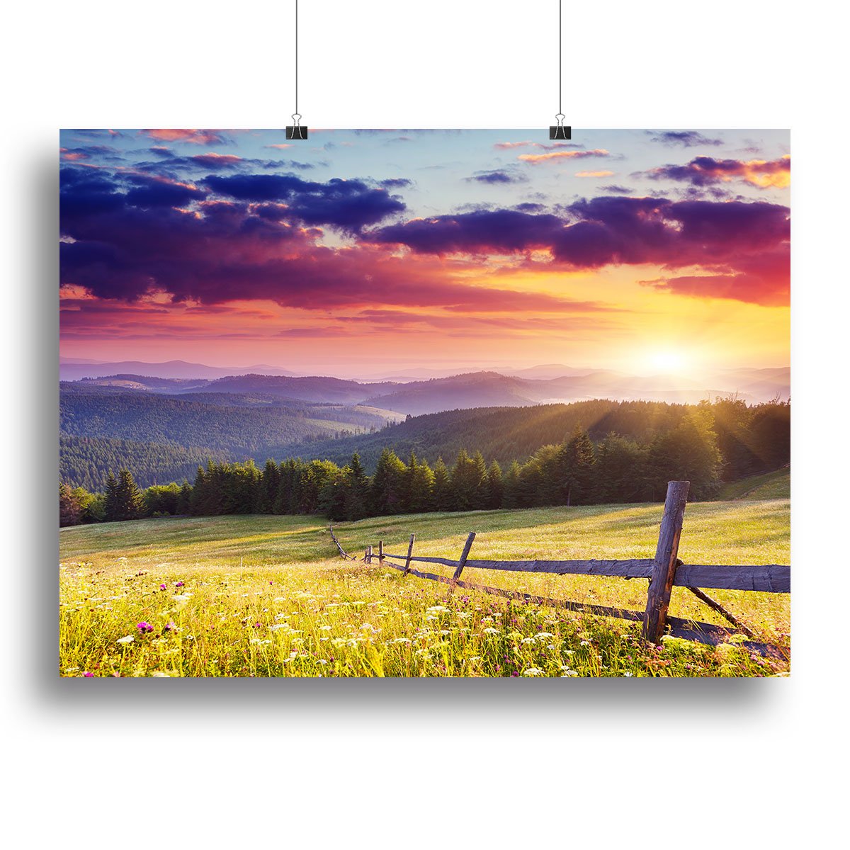 Majestic sunset in Carpathian Canvas Print or Poster
