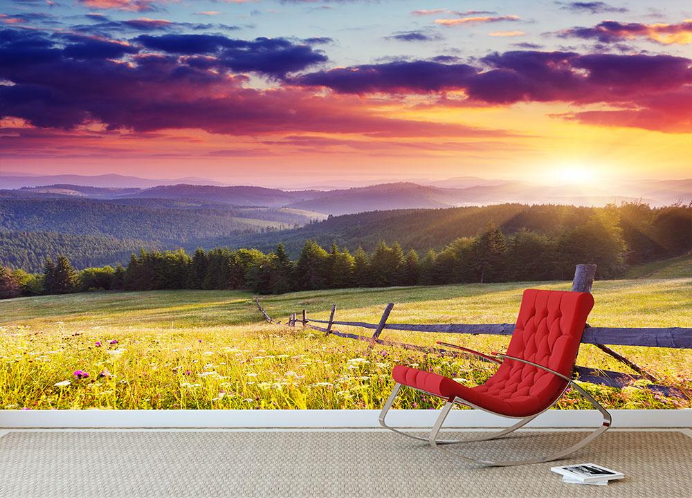 Majestic sunset in Carpathian Wall Mural Wallpaper - Canvas Art Rocks - 2