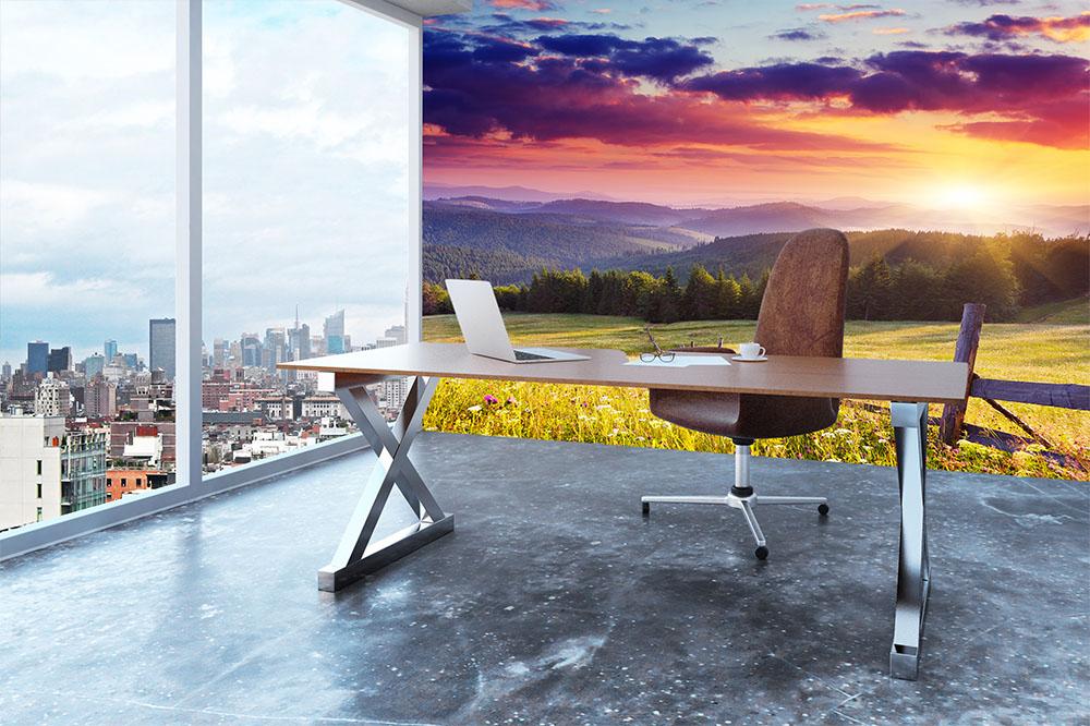 Majestic sunset in Carpathian Wall Mural Wallpaper - Canvas Art Rocks - 3