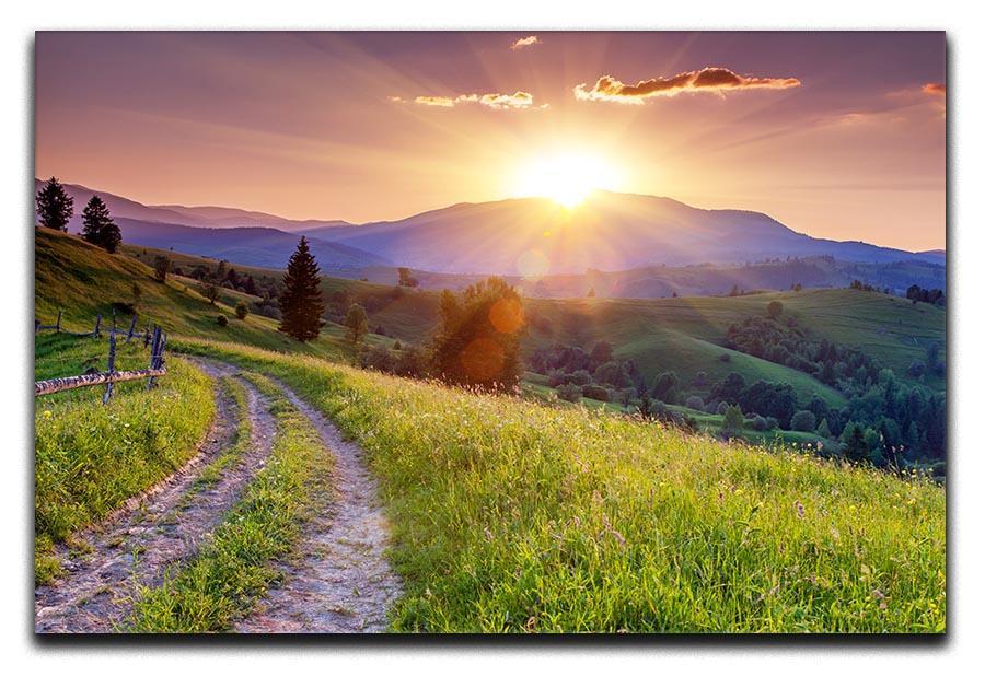 Majestic sunset in the mountains Canvas Print or Poster  - Canvas Art Rocks - 1