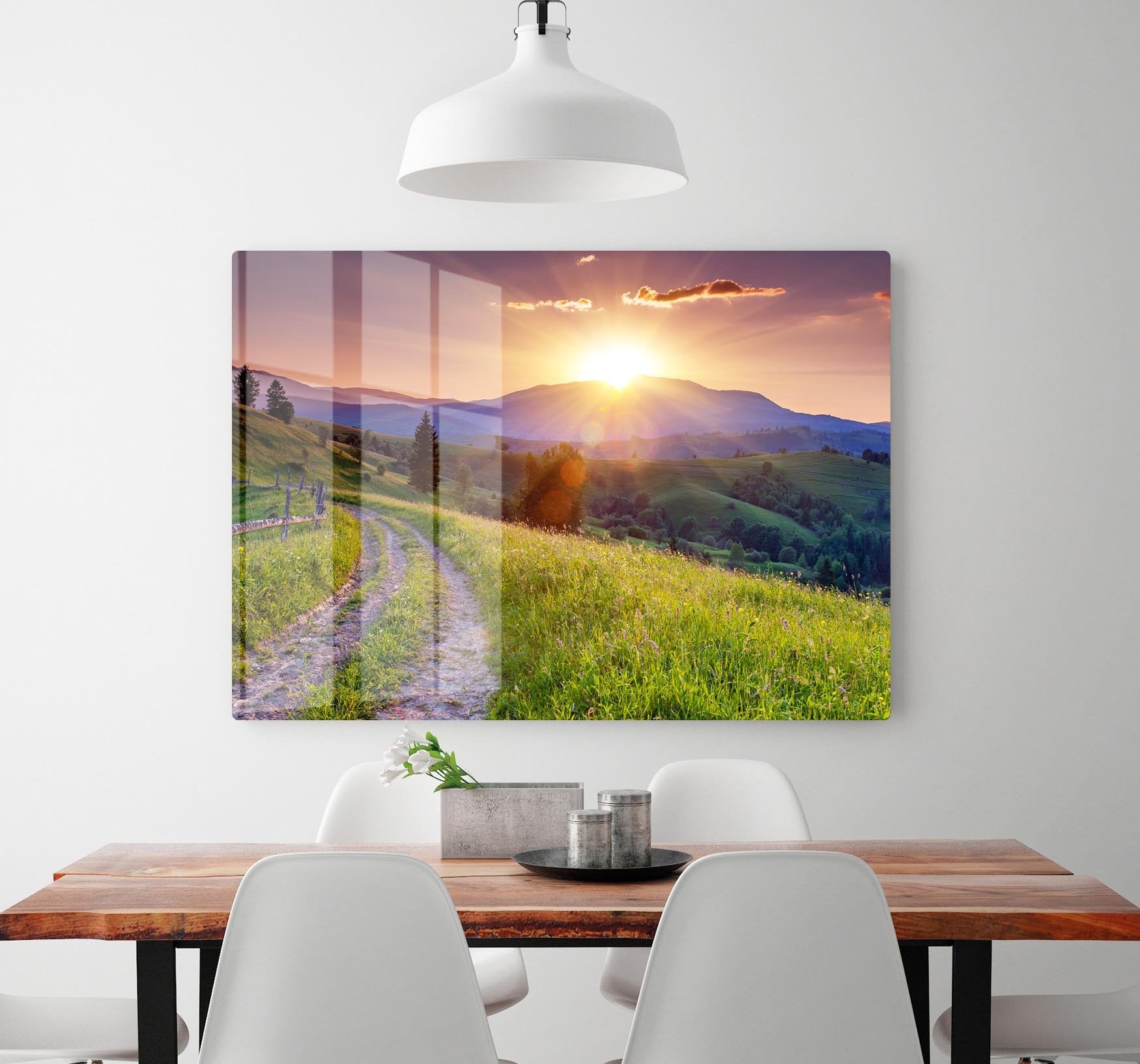Majestic sunset in the mountains HD Metal Print