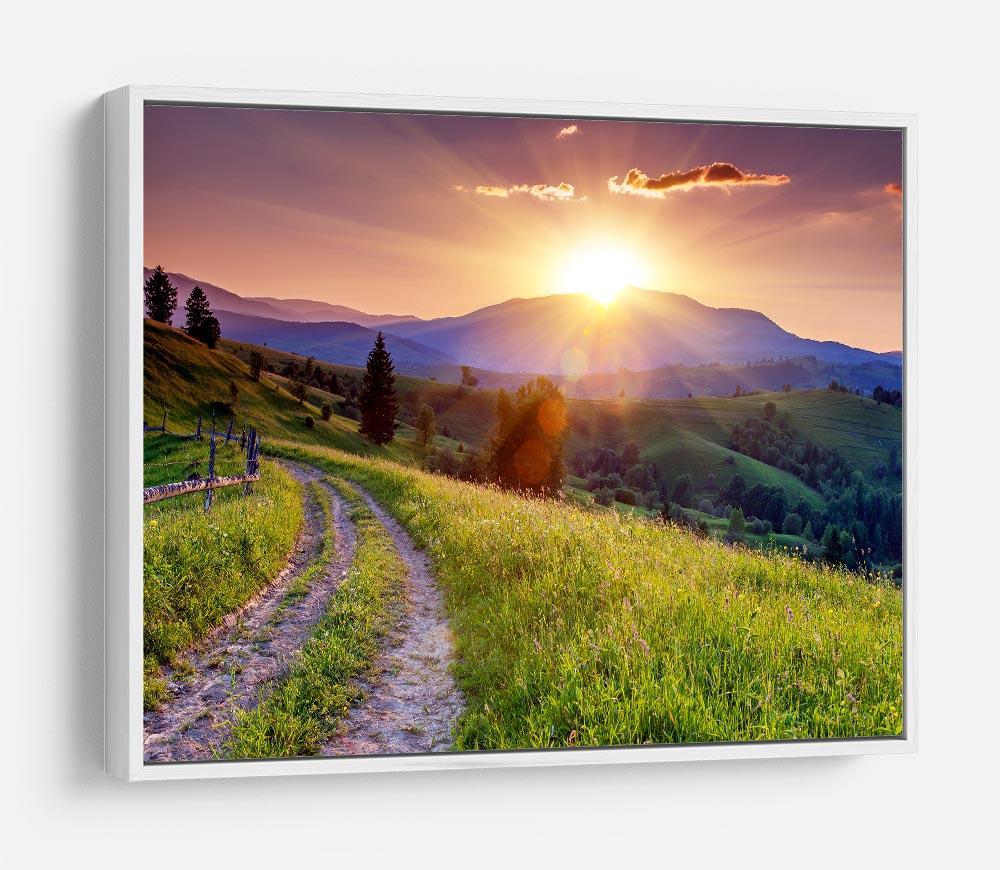 Majestic sunset in the mountains HD Metal Print