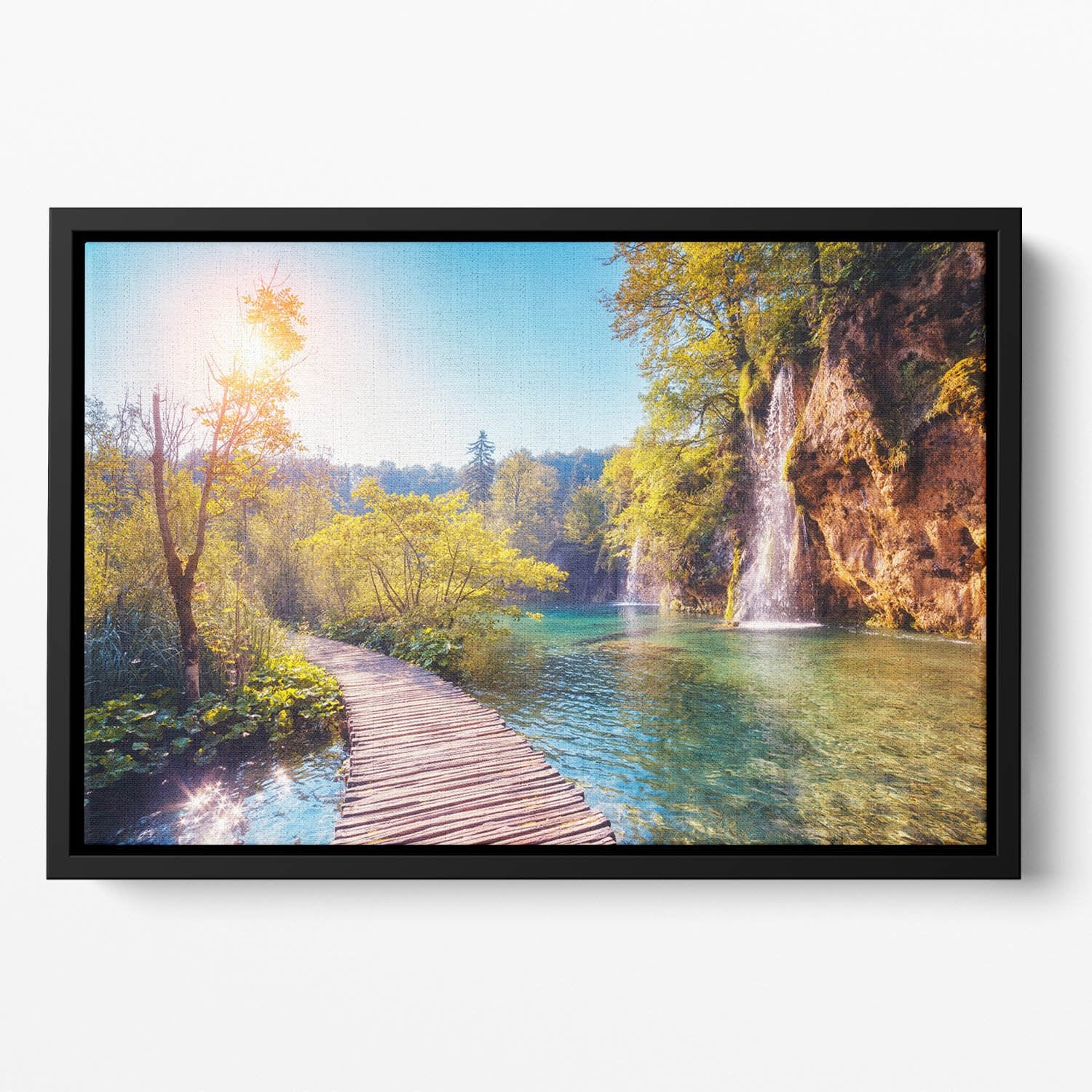 Majestic view on turquoise water Floating Framed Canvas