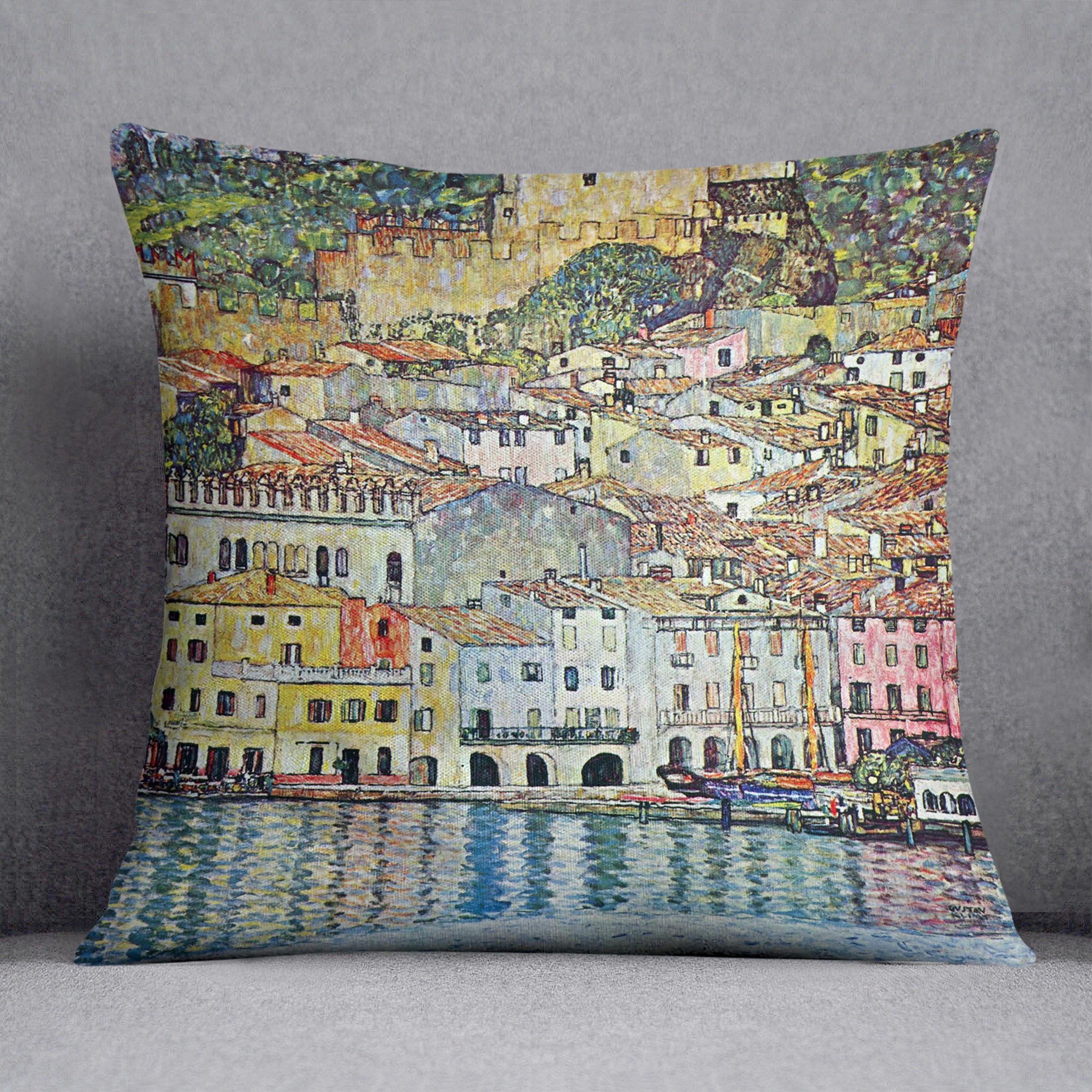Malcena at the Gardasee by Klimt Throw Pillow