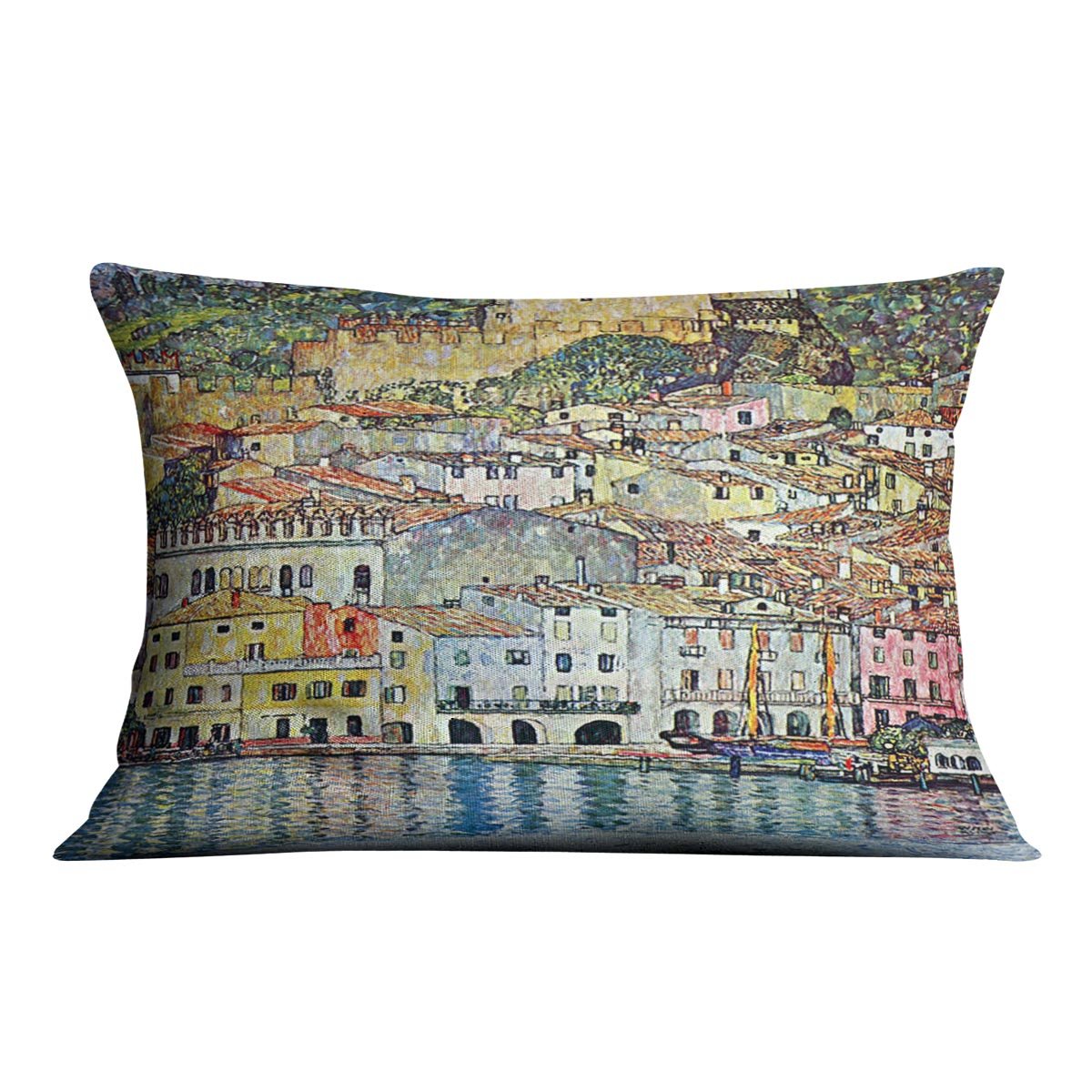 Malcena at the Gardasee by Klimt Throw Pillow