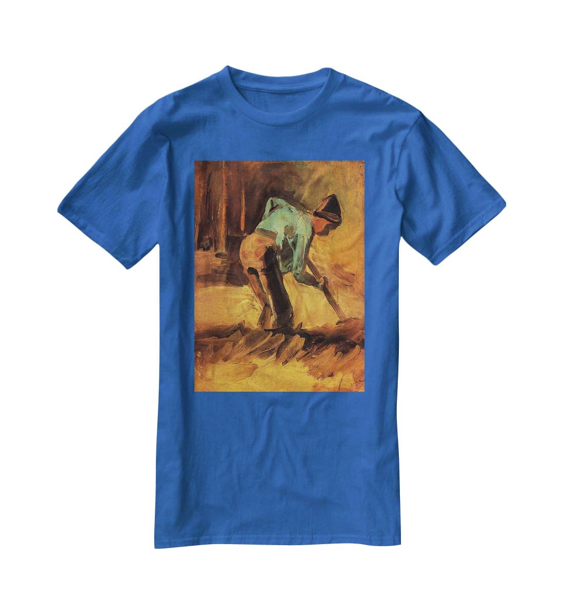 Man Stooping with Stick or Spade by Van Gogh T-Shirt - Canvas Art Rocks - 2