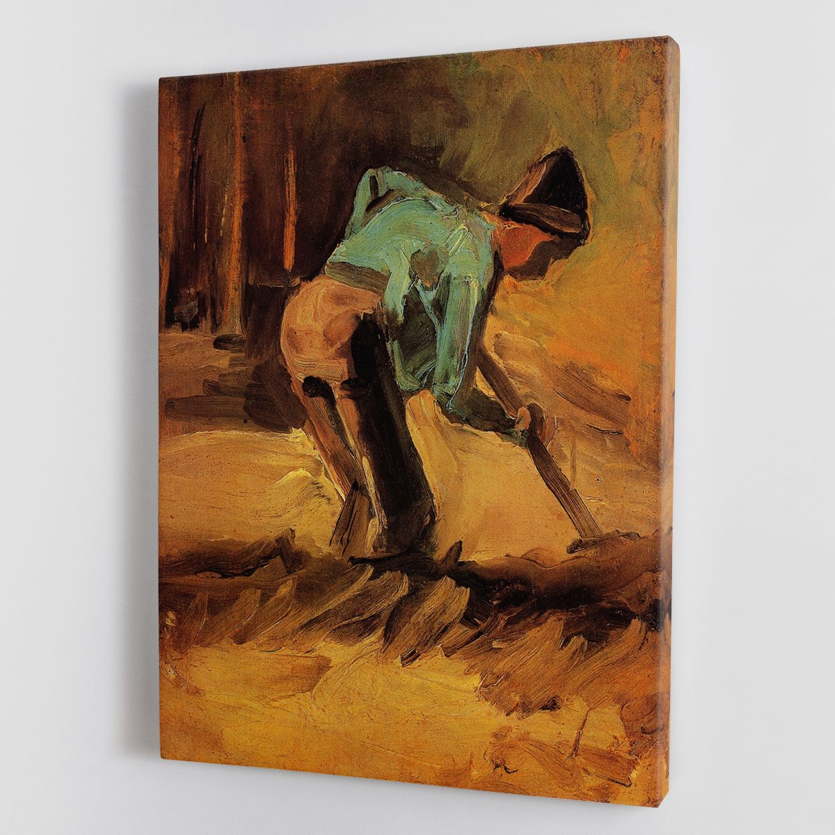 Man Stooping with Stick or Spade by Van Gogh Canvas Print or Poster