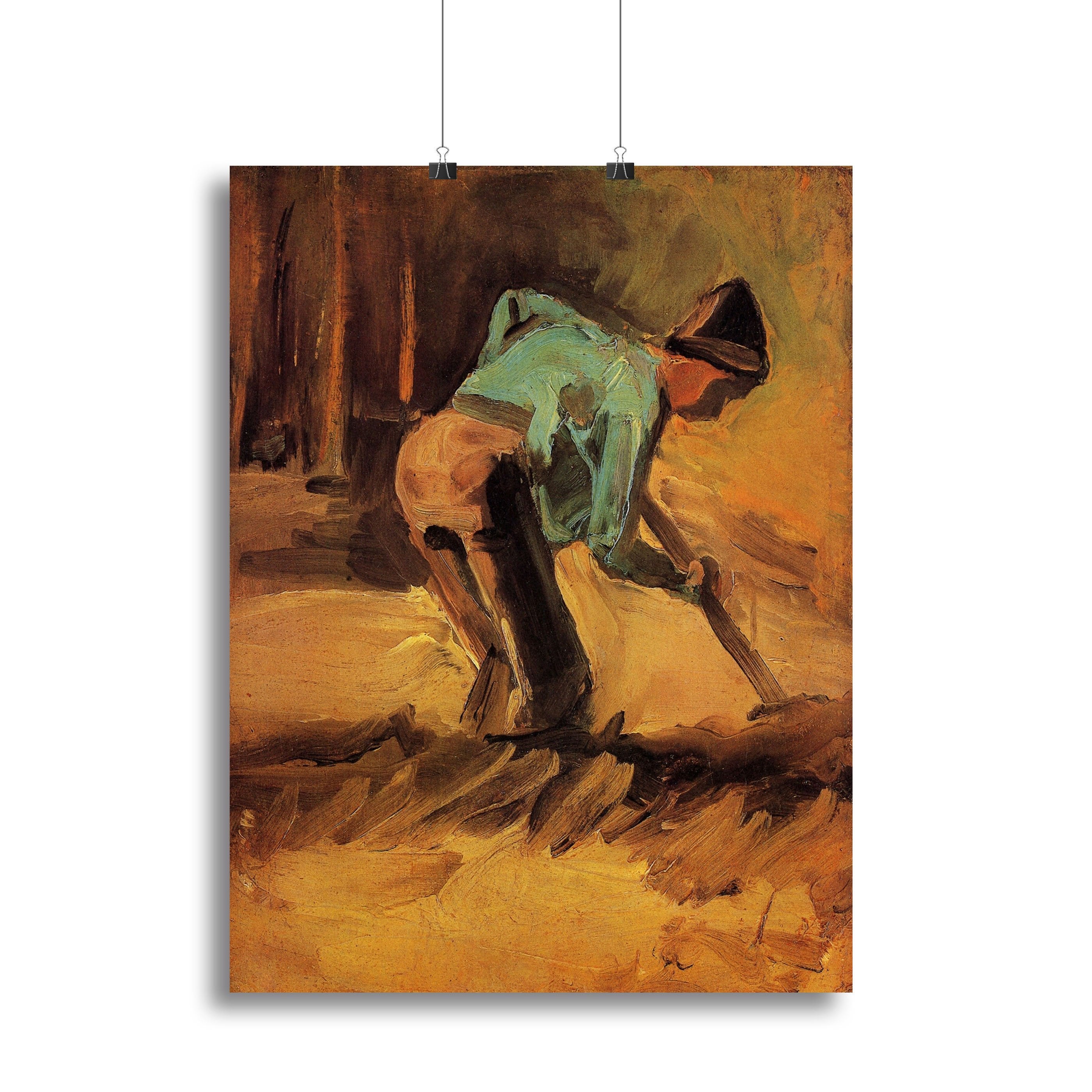 Man Stooping with Stick or Spade by Van Gogh Canvas Print or Poster