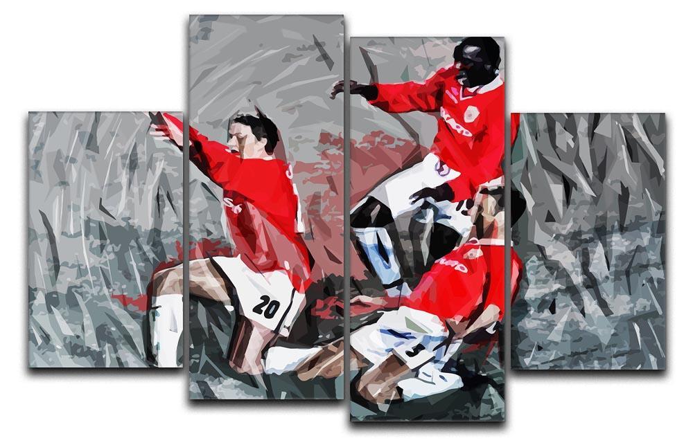 Man United Champions League Final 4 Split Panel Canvas  - Canvas Art Rocks - 1