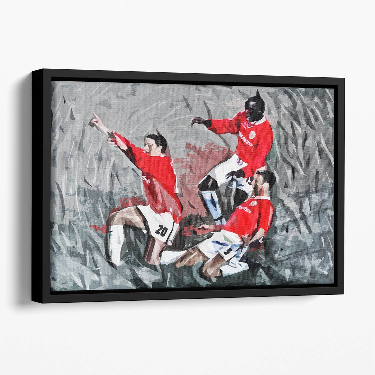 Man United Champions League Final Floating Framed Canvas