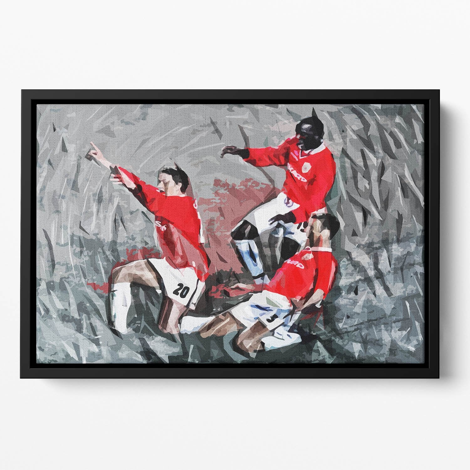 Man United Champions League Final Floating Framed Canvas