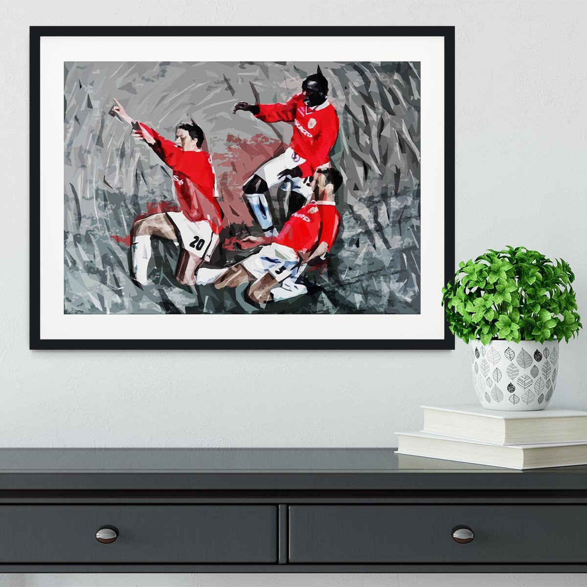Man United Champions League Final Framed Print - Canvas Art Rocks - 1