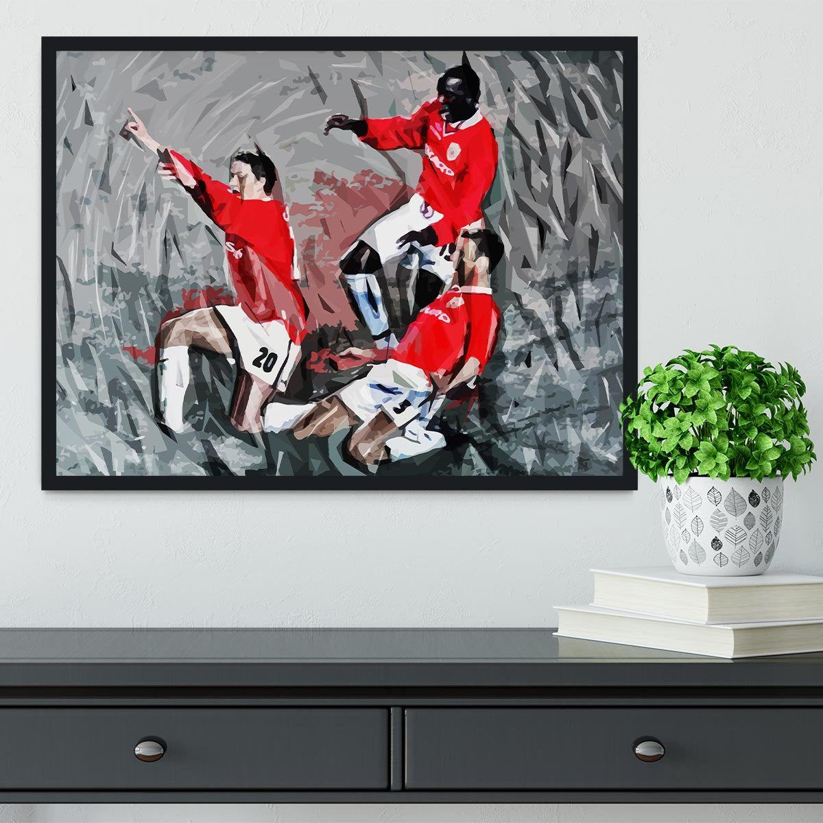 Man United Champions League Final Framed Print - Canvas Art Rocks - 2