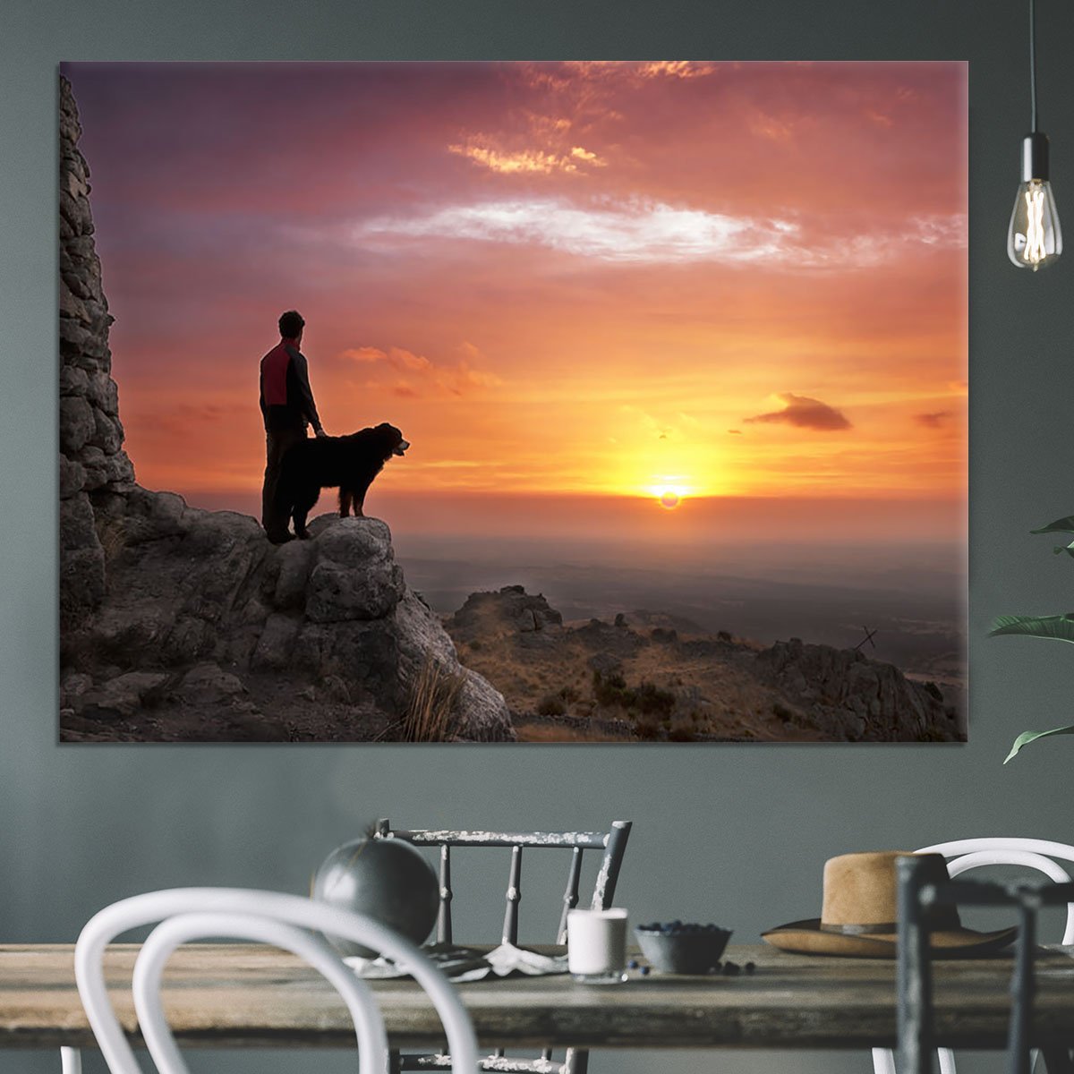 Man and his faithful companion Canvas Print or Poster