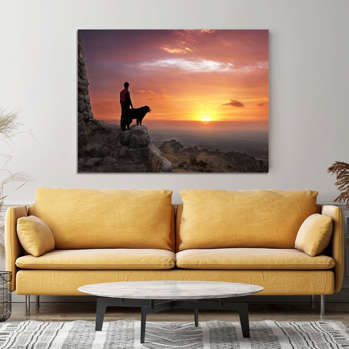 Man and his faithful companion Canvas Print or Poster