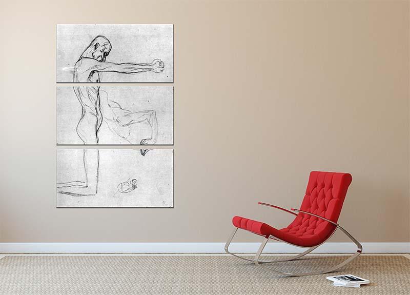 Man with with outstretched arms by Klimt 3 Split Panel Canvas Print - Canvas Art Rocks - 2
