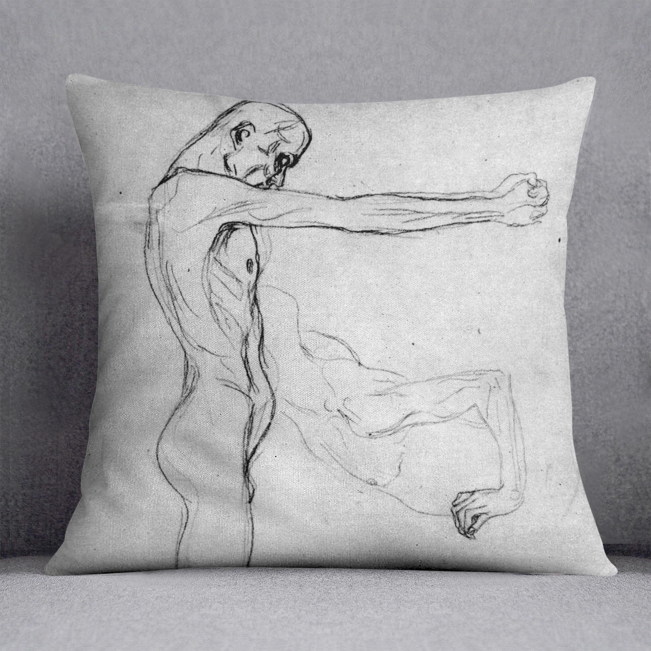 Man with with outstretched arms by Klimt Throw Pillow