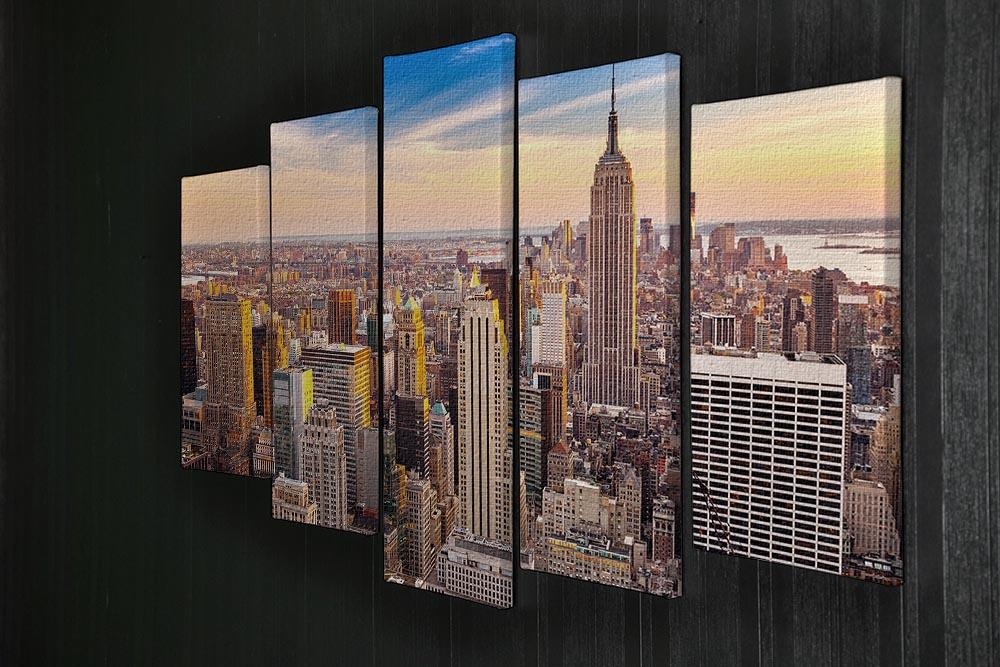 Manhattan at sunset 5 Split Panel Canvas  - Canvas Art Rocks - 2
