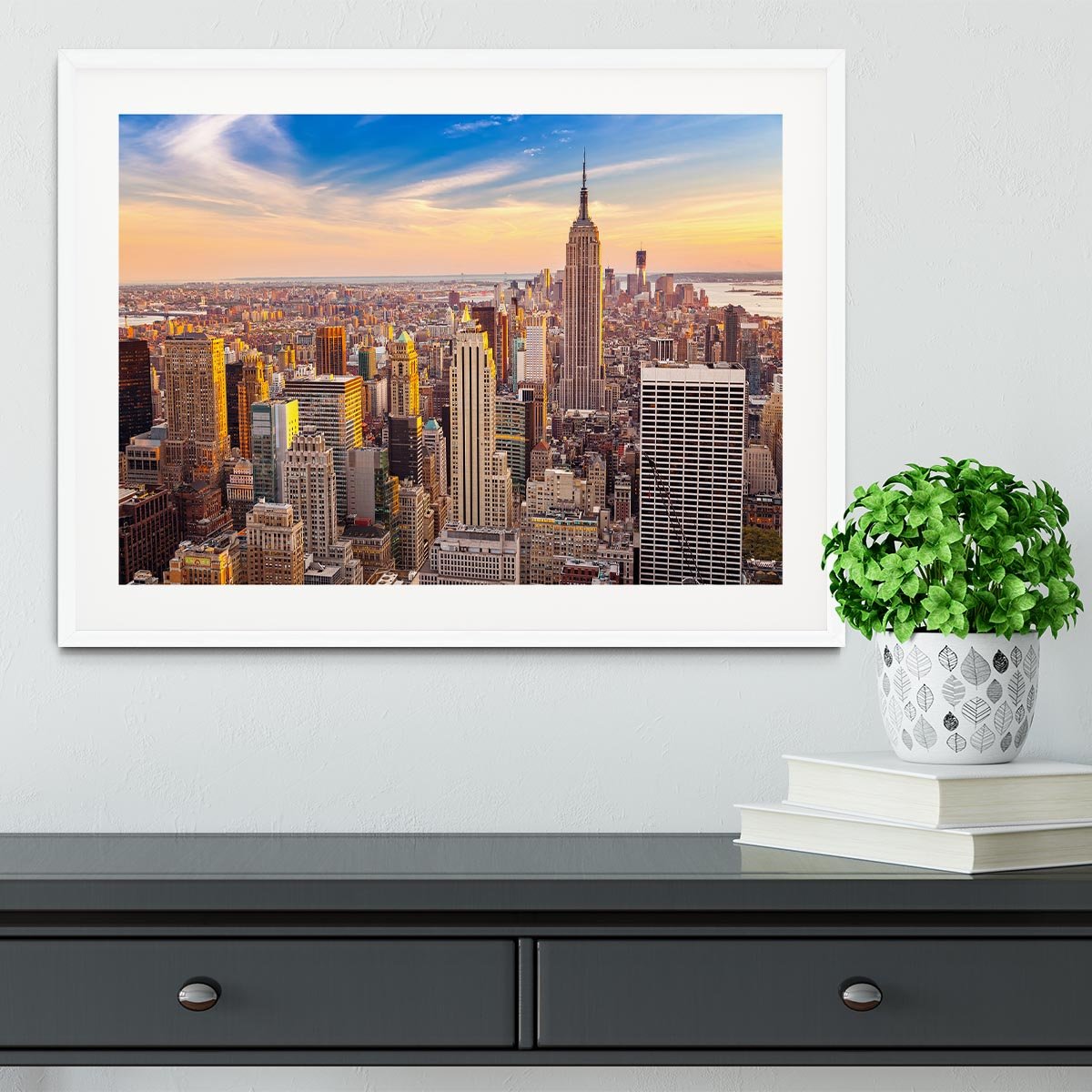 Manhattan at sunset Framed Print - Canvas Art Rocks - 5