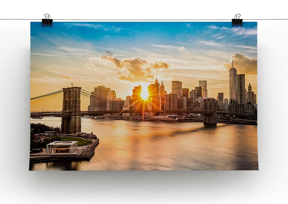 Manhattan skyline at sunset Canvas Print or Poster - Canvas Art Rocks - 2