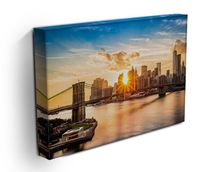 Manhattan skyline at sunset Canvas Print or Poster - Canvas Art Rocks - 3