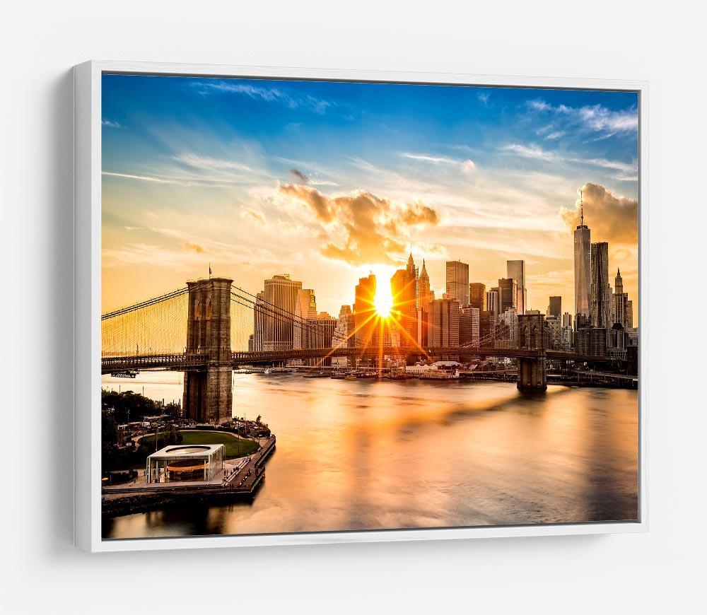 Manhattan skyline at sunset HD Metal Print