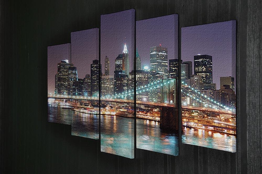 Manhattan skyline with skyscrapers over Hudson River 5 Split Panel Canvas  - Canvas Art Rocks - 2
