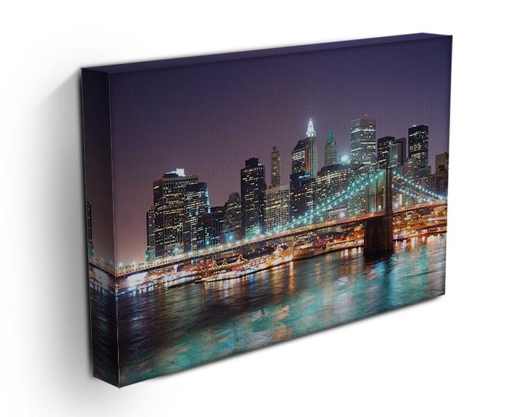 Manhattan skyline with skyscrapers over Hudson River Canvas Print or Poster - Canvas Art Rocks - 3