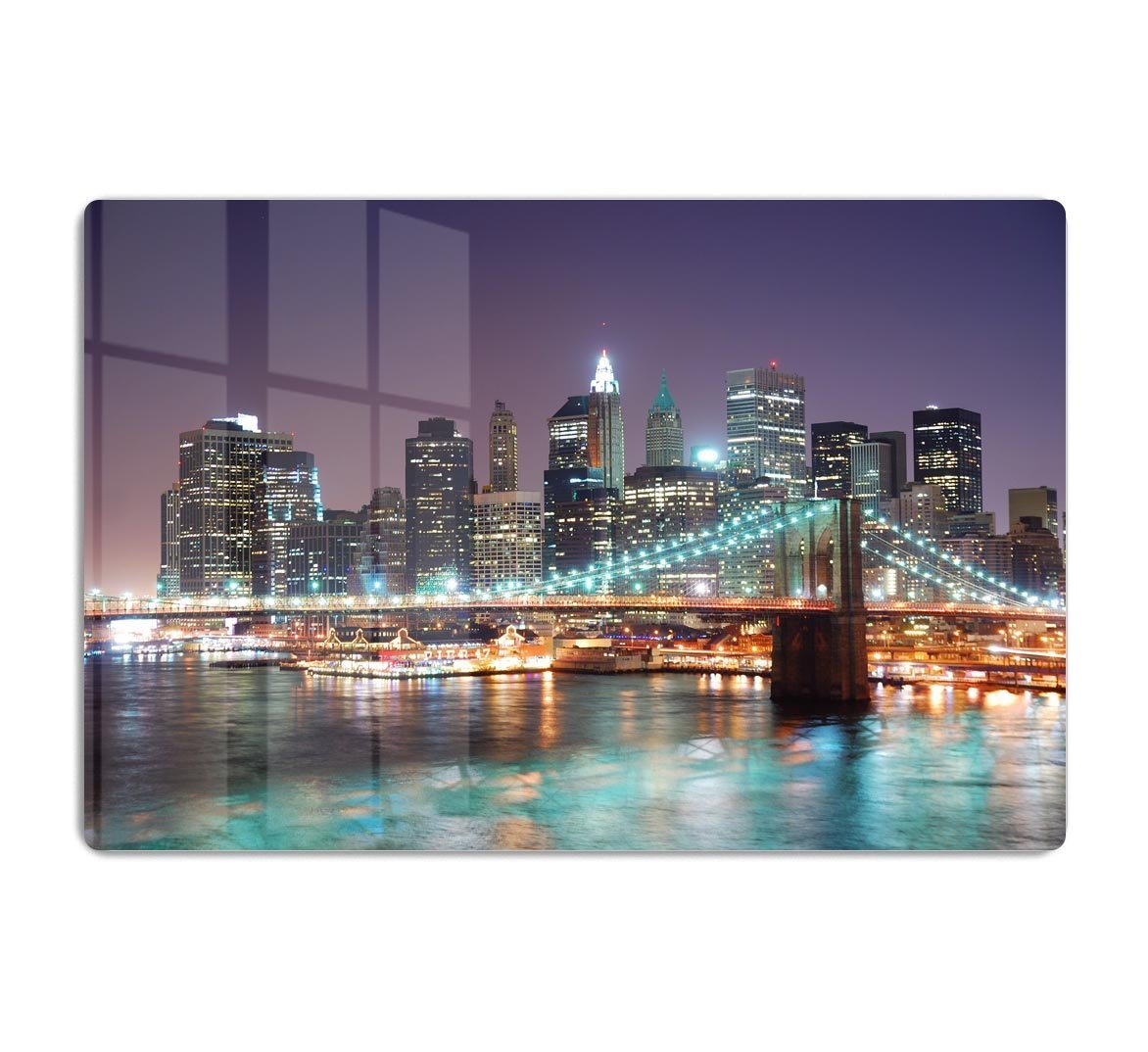 Manhattan skyline with skyscrapers over Hudson River HD Metal Print
