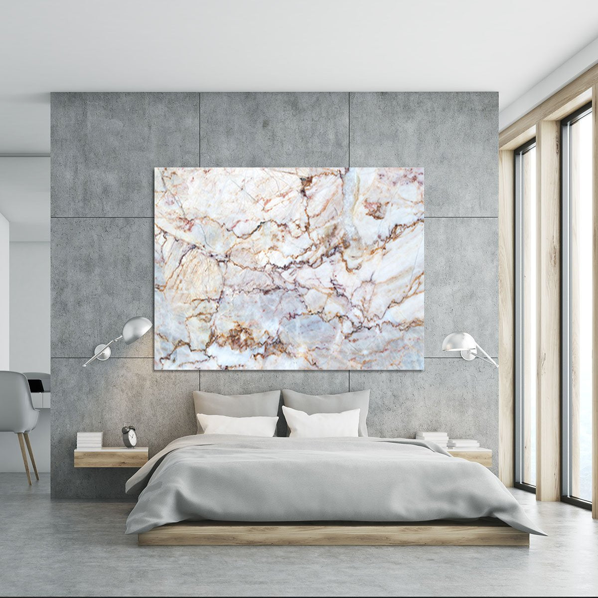 Marble with Brown Veins Canvas Print or Poster