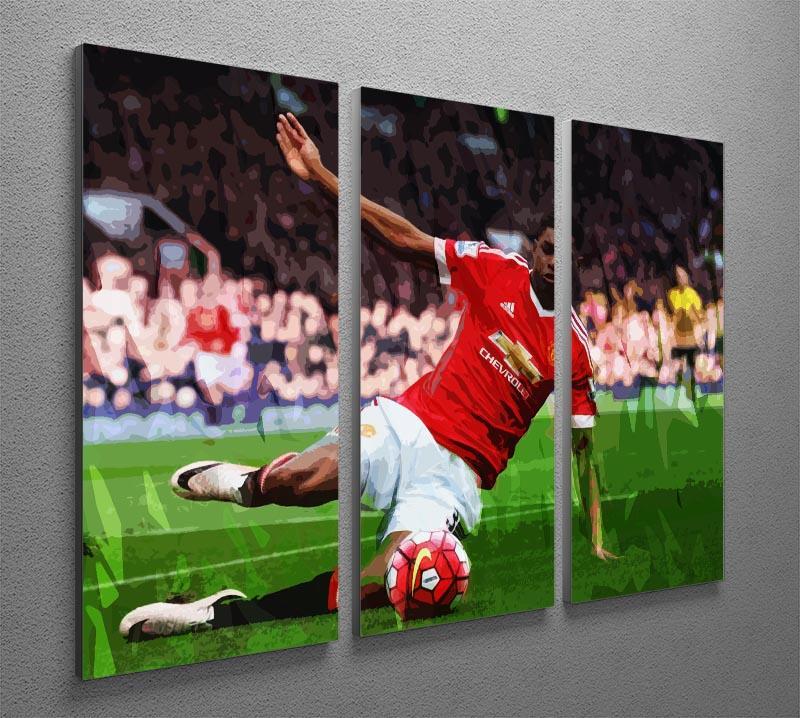 Marcus Rashford Action Manchester United 3 Split Panel Canvas Print - Canvas Art Rocks - 2