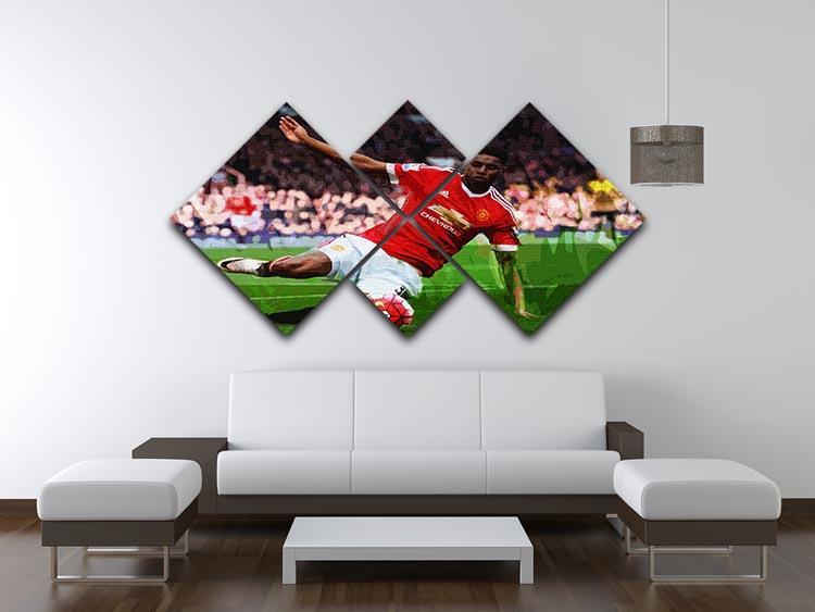 Marcus Rashford Action Manchester United 4 Square Multi Panel Canvas - Canvas Art Rocks - 3