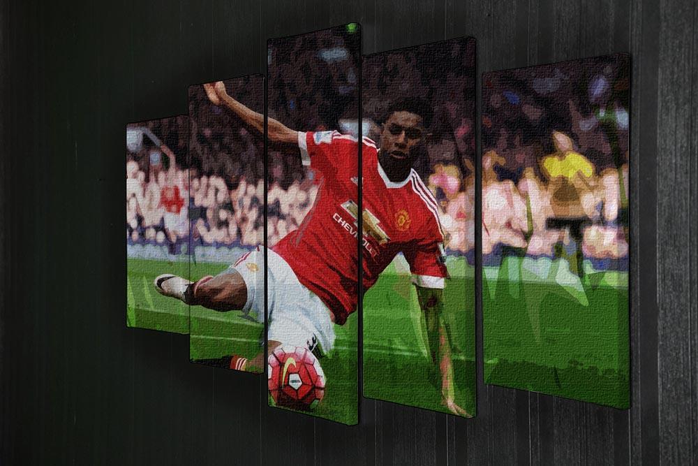 Marcus Rashford Action Manchester United 5 Split Panel Canvas - Canvas Art Rocks - 2