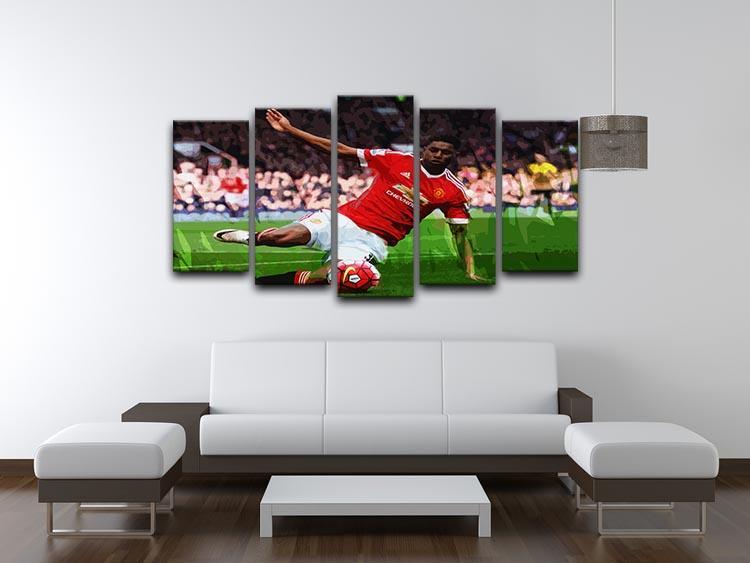 Marcus Rashford Action Manchester United 5 Split Panel Canvas - Canvas Art Rocks - 3