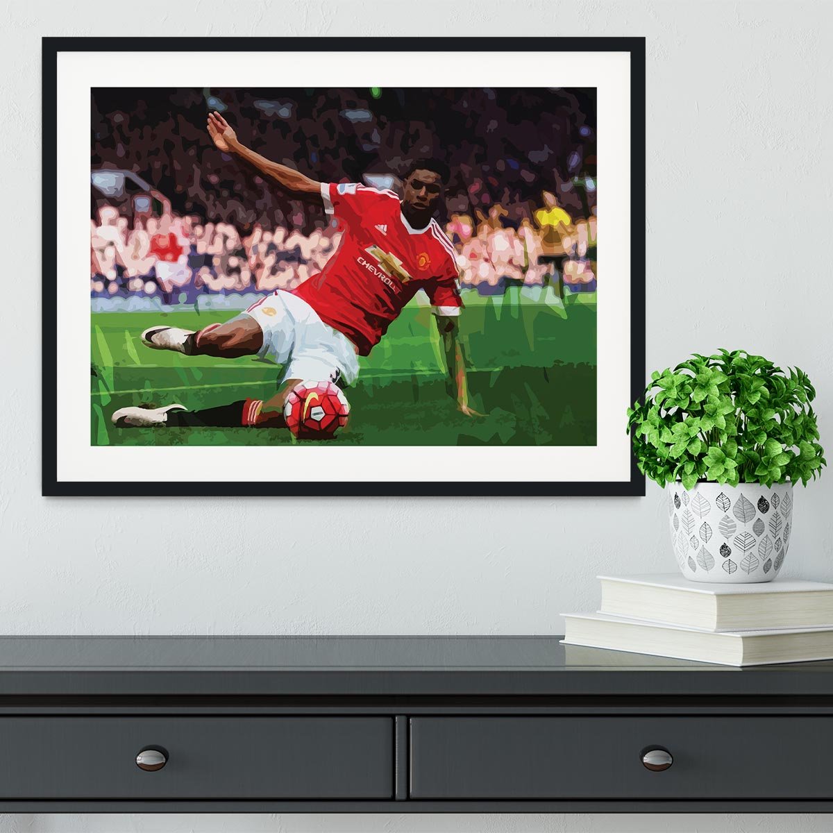 Marcus Rashford Action Manchester United Framed Print - Canvas Art Rocks - 1