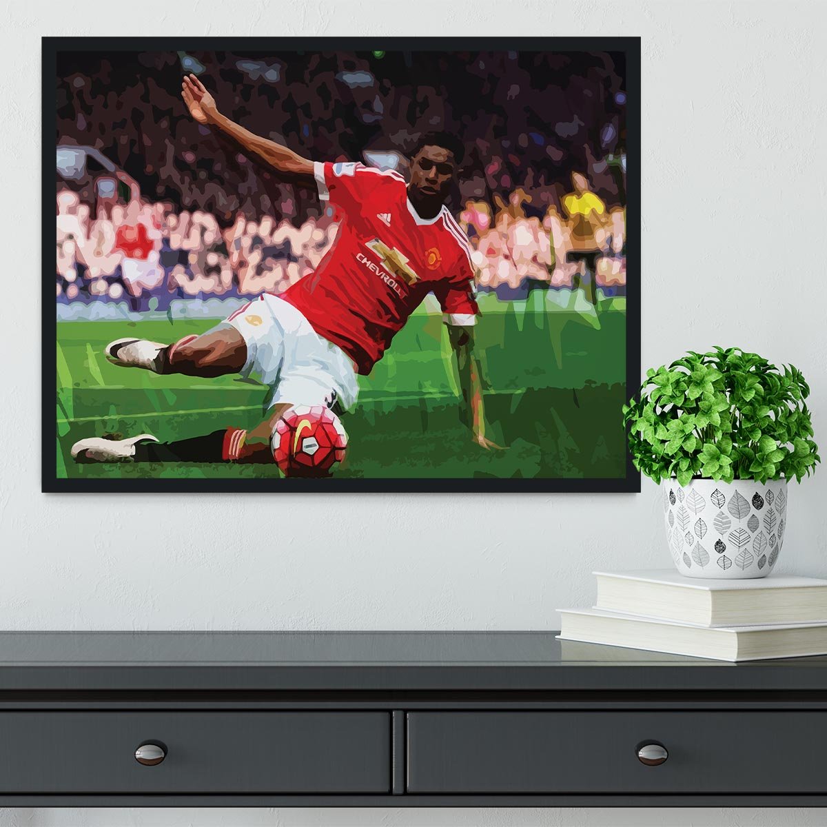 Marcus Rashford Action Manchester United Framed Print - Canvas Art Rocks - 2