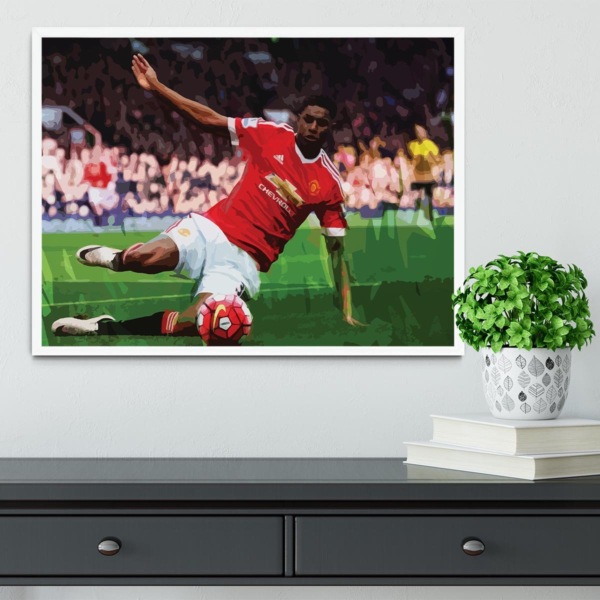 Marcus Rashford Action Manchester United Framed Print - Canvas Art Rocks -6