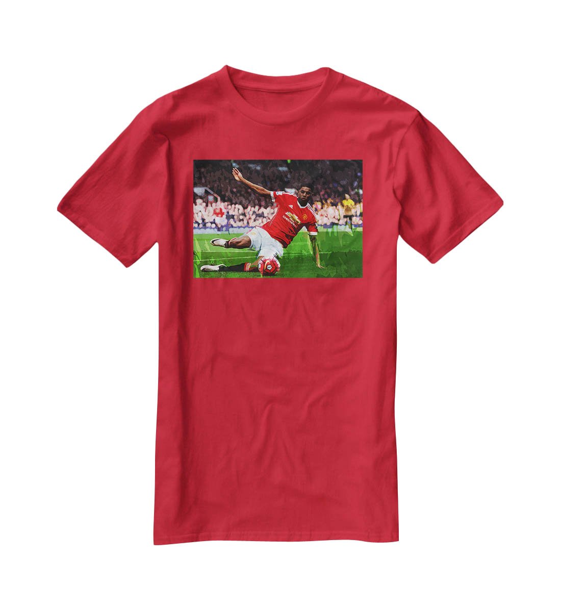 Marcus Rashford Action Manchester United T-Shirt - Canvas Art Rocks - 4