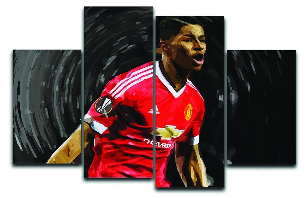 Marcus Rashford Manchester United 4 Split Panel Canvas  - Canvas Art Rocks - 1