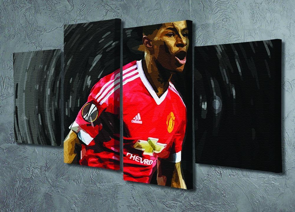 Marcus Rashford Manchester United 4 Split Panel Canvas - Canvas Art Rocks - 2